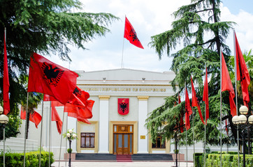 Historical building of albanian parliament - 54050575