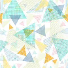 Vector abstract fabric triangles seamless pattern background