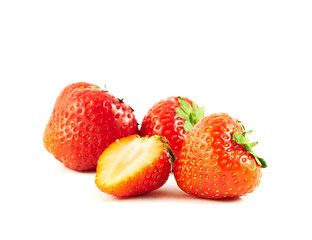 Pile of strawberries isolated