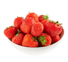 Bowl full of ripe strawberries isolated
