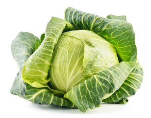 Fresh organic cabbage isolated on white