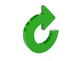 Refresh icon over white background. Concept 3D illustration.