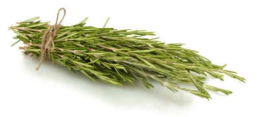 fresh green rosemary isolated on white