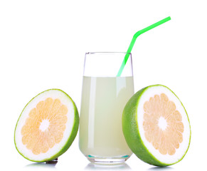 Delicious sweetie juice in glass and sweeties next to it