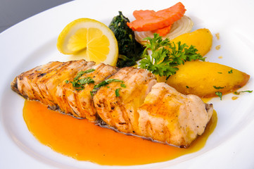 Salmon with Orange Sauce and Vegetables © ruberer