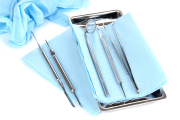 Dentist tools isolated on white
