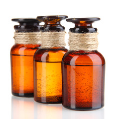 Medicine bottles isolated on white