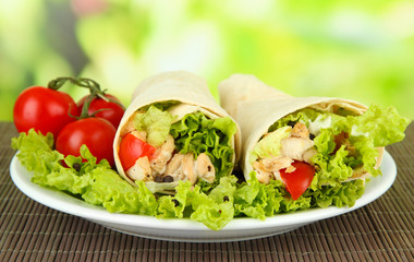 Kebab - grilled meat and vegetables,