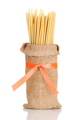 Pasta in bag isolated on white