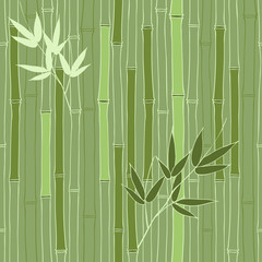 Fototapeta premium Seamless green bamboo pattern