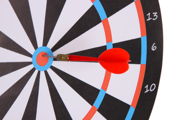 Target with dart close-up