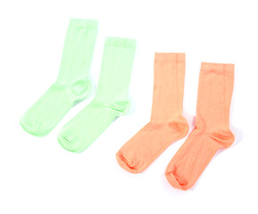 Colorful socks isolated on white