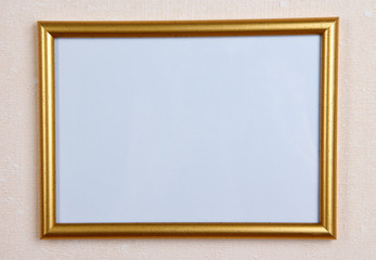 Photo frame on wall background