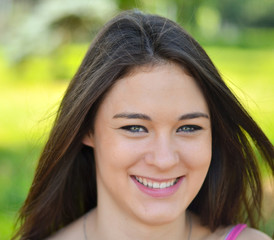 Fototapeta premium Young beautiful girl portrait smiling