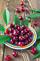 Heap of sweet cherries