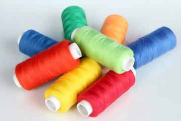 Colored threads isolated on white