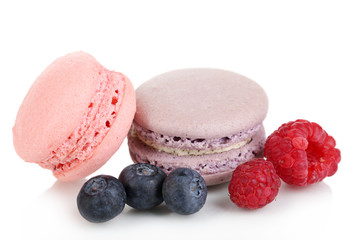 Gentle macaroons isolated on white