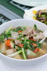 spicy soup in bowl