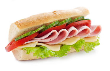 sandwich with meat and vegetables