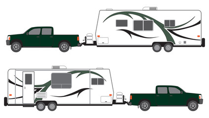 Camper trailer and pickup © cookart