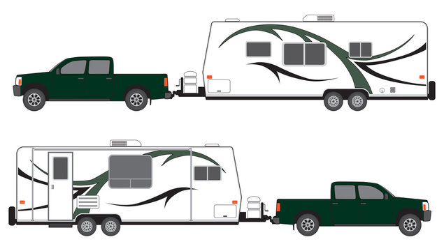 Camper trailer and pickup