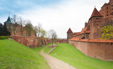 Teutonic castle Malbork in Pomerania region of Poland.