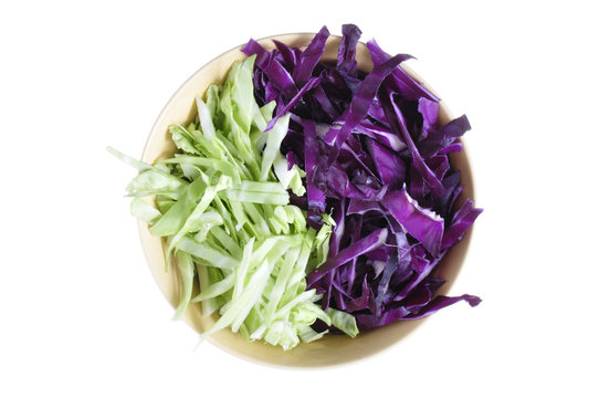 Green and red cabbage