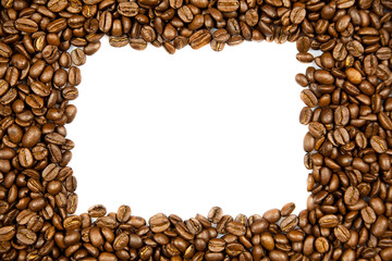 beans of coffee isolated on white background