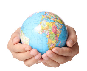 Globe ,earth in  hand