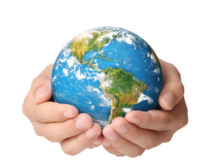 Globe ,earth in  hand