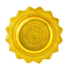 Thai Gold tray with pedestal for put something.