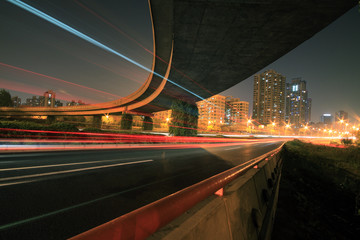 Fototapeta na wymiar Highway bridge at Night