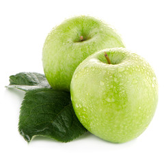 Two fresh green apples
