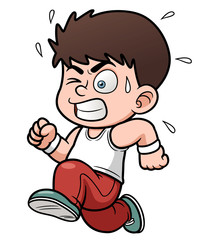 Vector illustration of a boy running
