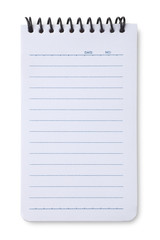 blank spiral notepad