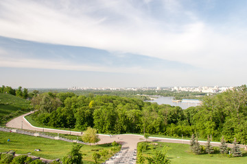 Kiev cityscape and Dnieper river, Ukraine