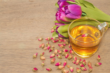 Rose Tea Cup with bud tea rose