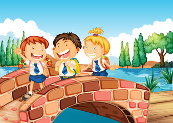 Children going to school