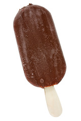 Ice cream covered with chocolate