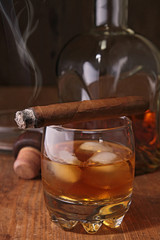 whisky and cigar