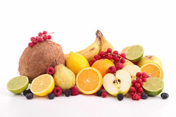 isolated assortment of fruits