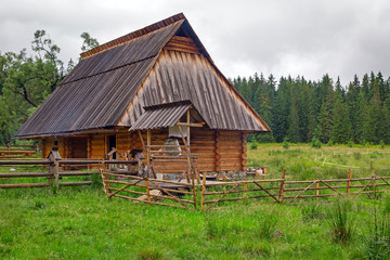 Traditional wooden hut in Tatra mountains, Poland