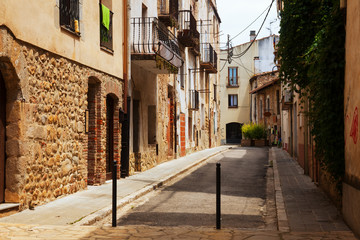 narrow street in European town