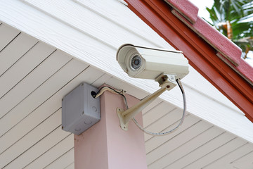 CCTV security camera in home