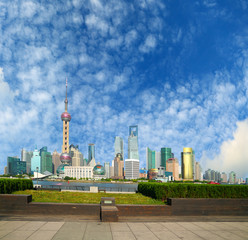 Lujiazui Finance&Trade Zone of Shanghai bund landmark skylin at