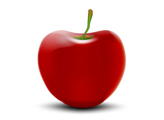 Red apple on a white background