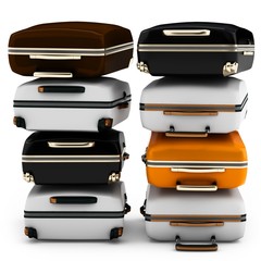 Obraz na płótnie Canvas 3d pile of suitcases