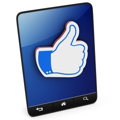 3d generic tablet with like sign