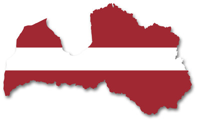 Carte / drapeau de la Lettonie