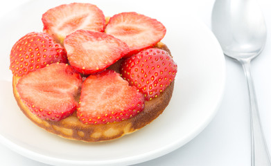 Cake with strawberry isolated